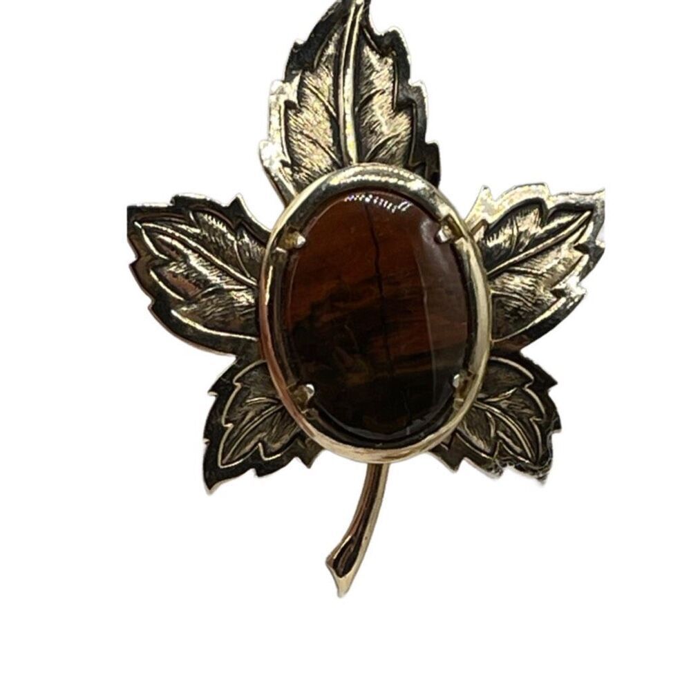 Stunning vintage statement brooch Brecciated Jasper